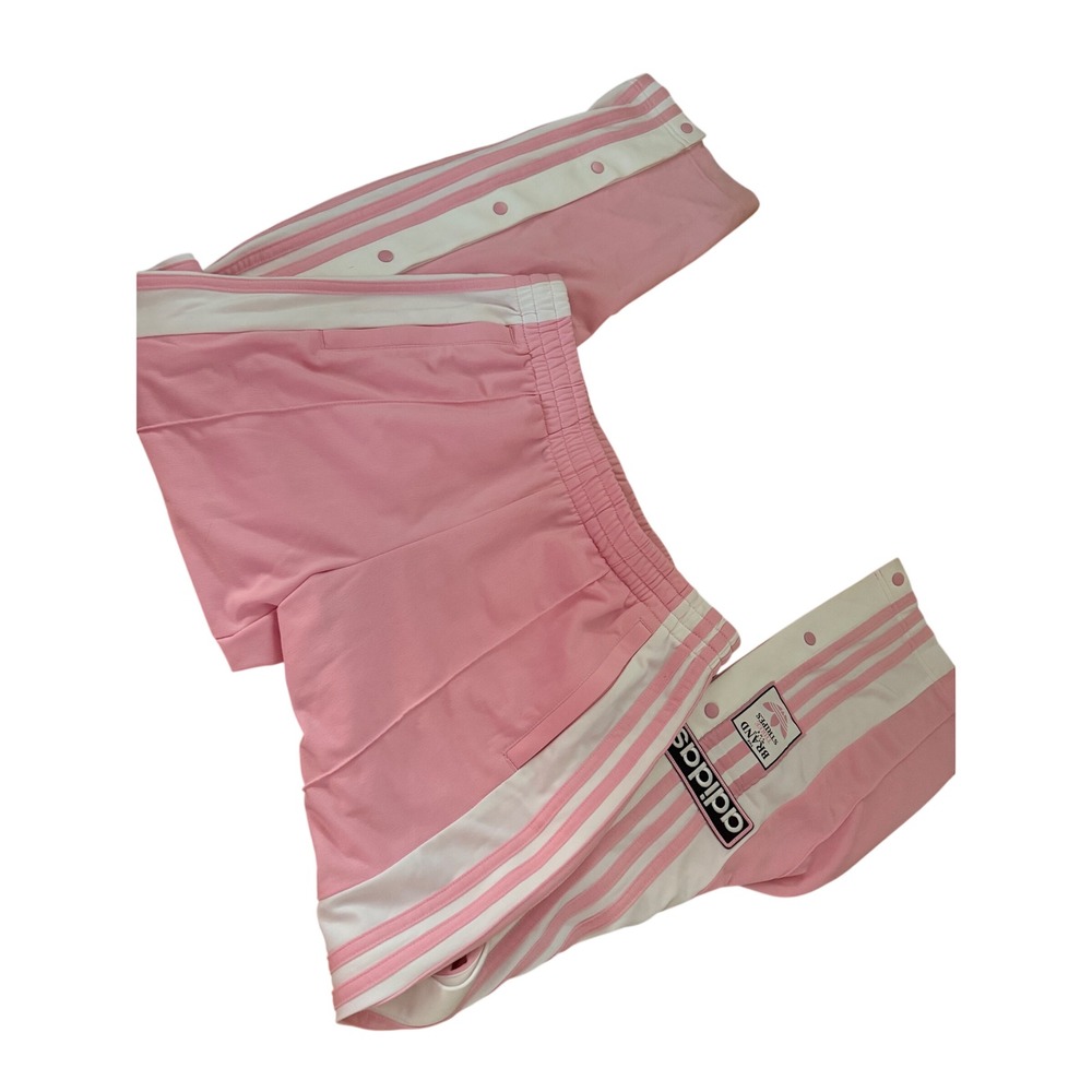 Y2K Retro style Adidas Originals Adibreak Pink White Snap Button Track Pants